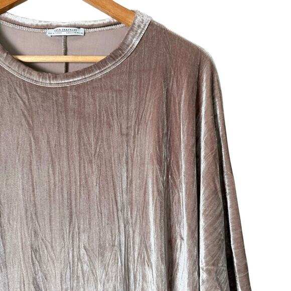 Zara Oversized Rose Gold Velvet Mini Dress Short Dolman Sleeves Hem Drawcord, M - Picture 5 of 12